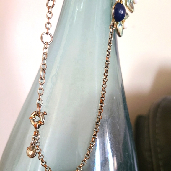 J Crew Crystal Necklace Navy, Blue & White Stones! - Picture 4 of 6